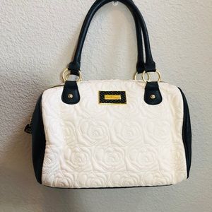 Betsy Johnson black and white satchel bag
